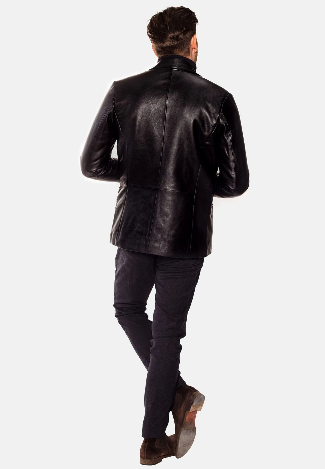 Hype Black Leather Blazer – Premium Men's Lambskin Jacket - Image 5