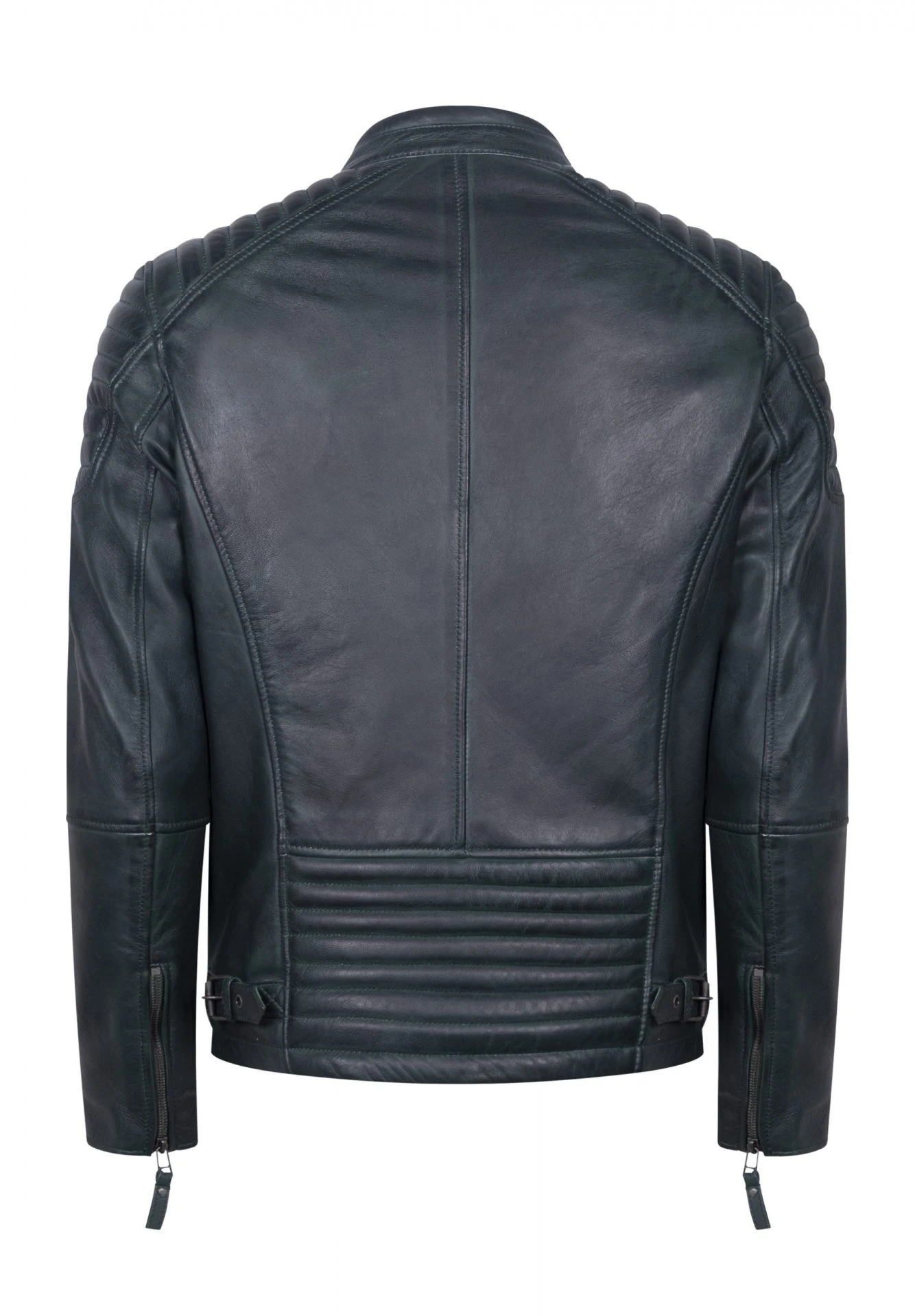 Harrison Navy Blue Leather Jacket – Premium Biker Jacket for Men - Gallery Image