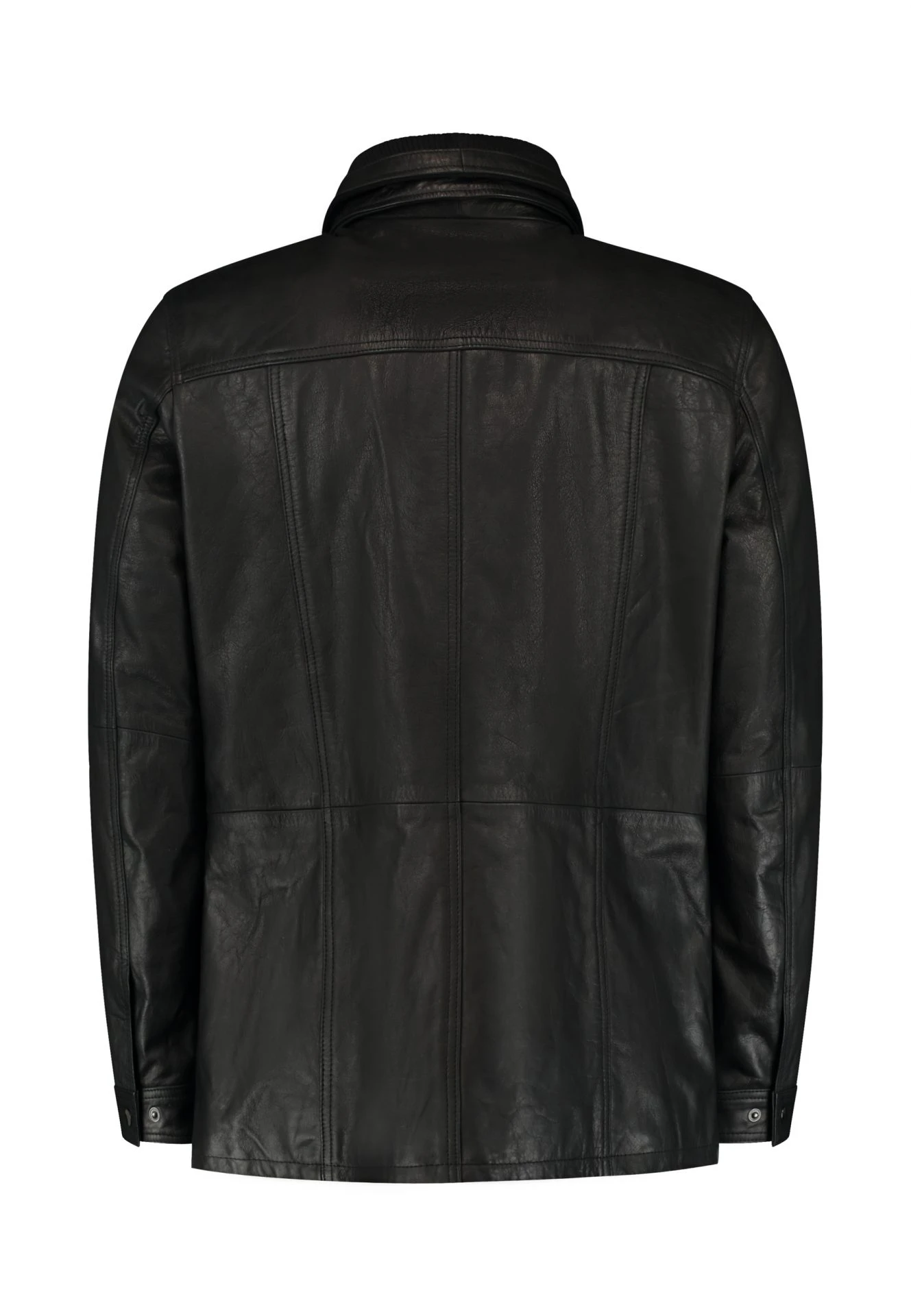 Buff Leather Parka - Black Leather Jacket – Winter Jacket – 2 Jackets in 1 - Image 3