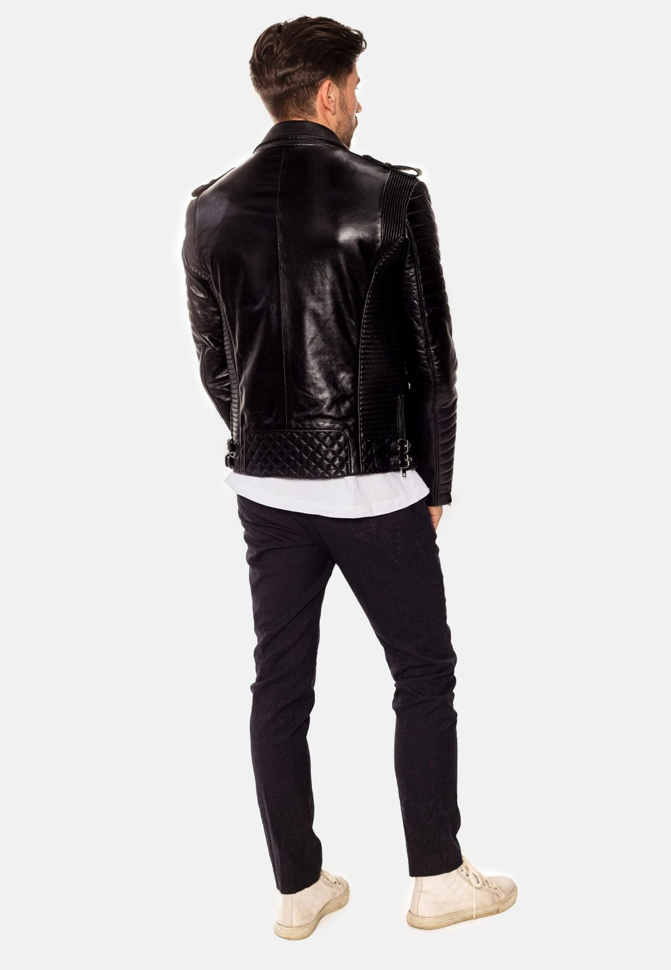 THOR PERFECTO LEATHER JACKET DARK SILVER - SILK EDITION - Image 9
