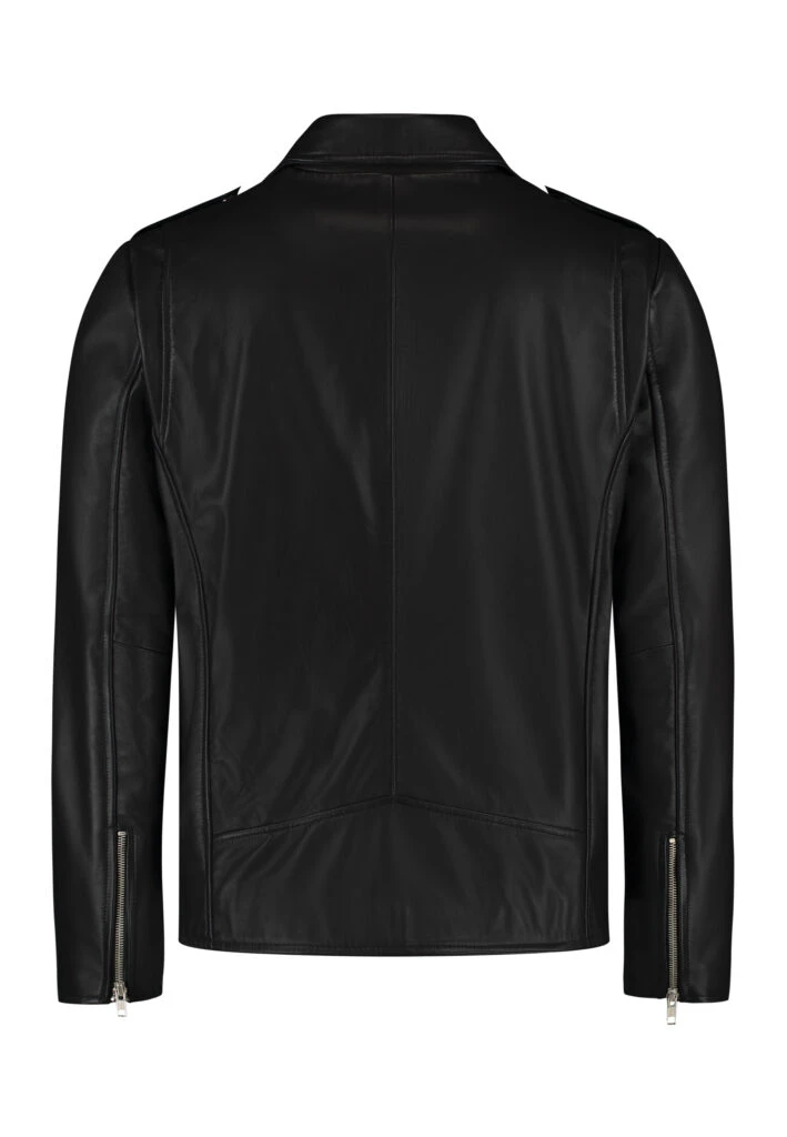 Odin Perfecto Black Leather Biker Jacket – Classic Belted Asymmetric Style - Image 2