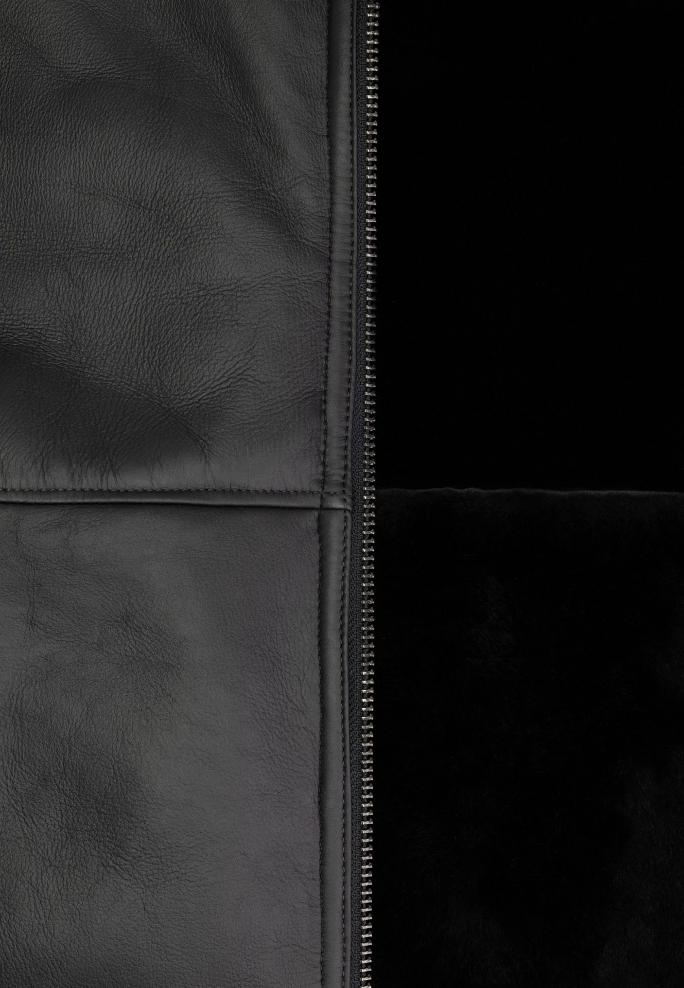 Men’s Shearling Coat – Apollo – Black Sheepskin Winter Coat with Natural Wool - Image 2