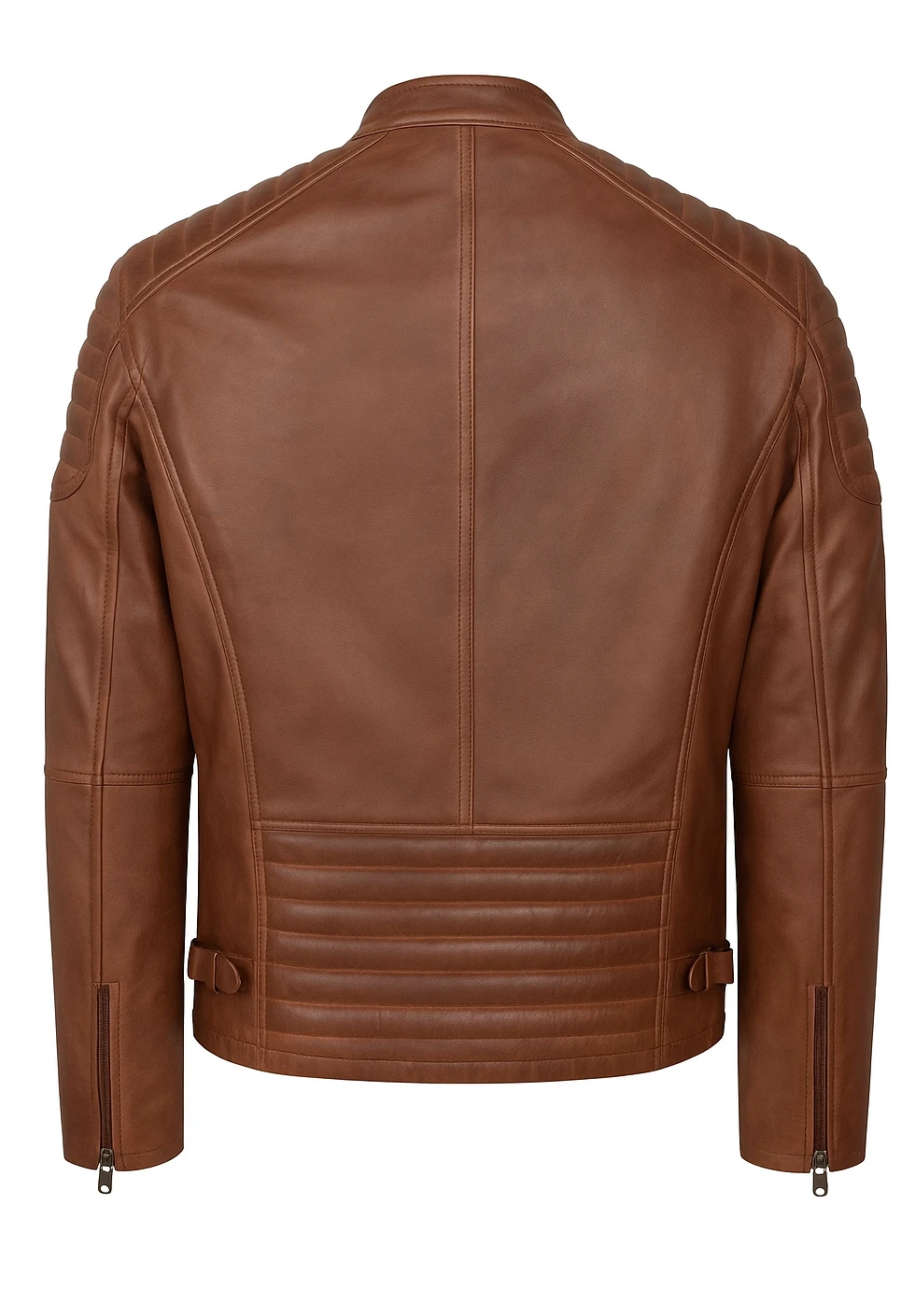 Harrison Brown Leather Jacket – Men's Genuine Biker Jacket - Image 3
