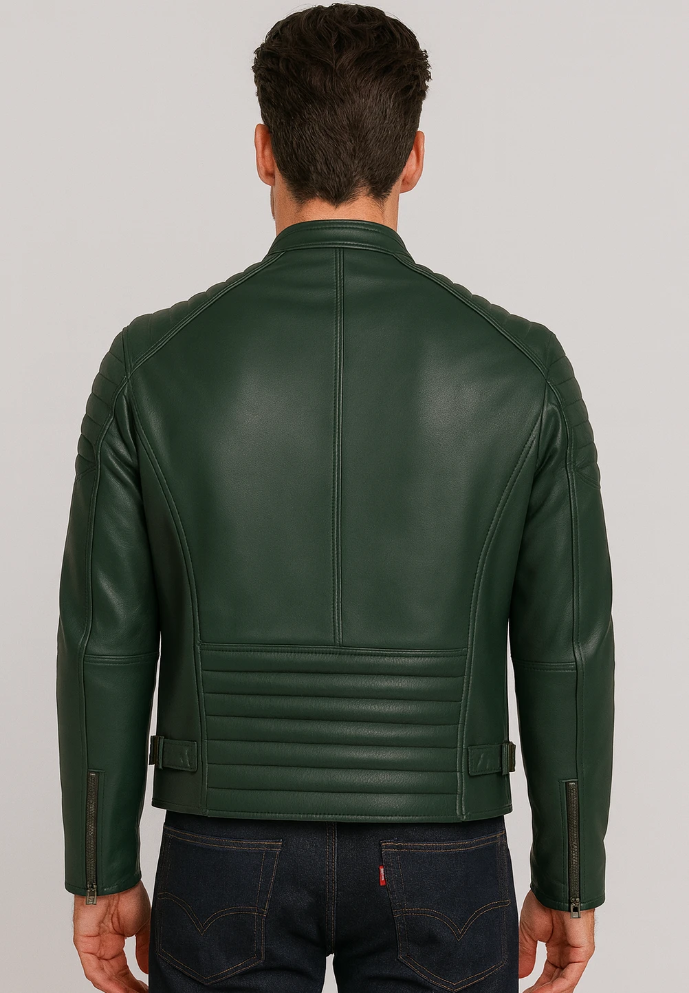 Harrison Green Leather Jacket – Genuine Biker Luxury - Image 2