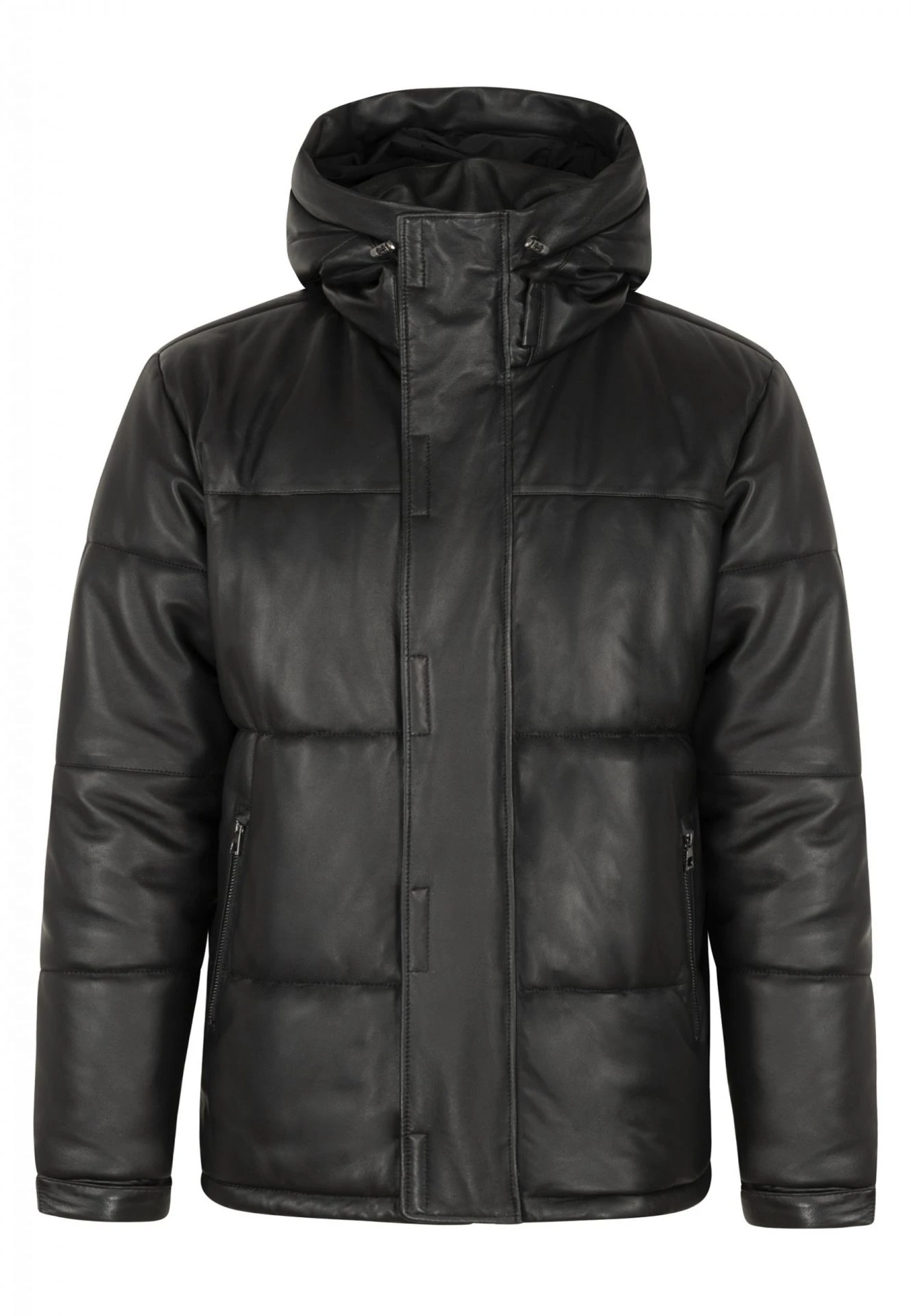 Polaris Leather Puffer Jacket – Long Leather Parka – Winter Jacket – Black - Image 6