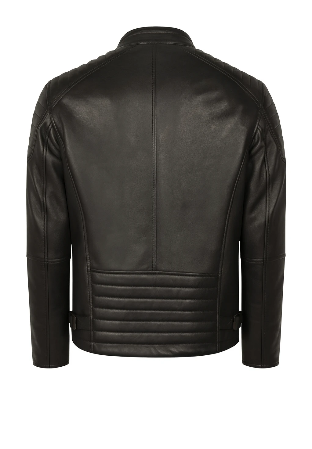 Harrison Black Leather Jacket – Men's Genuine Biker Jacket - Image 2