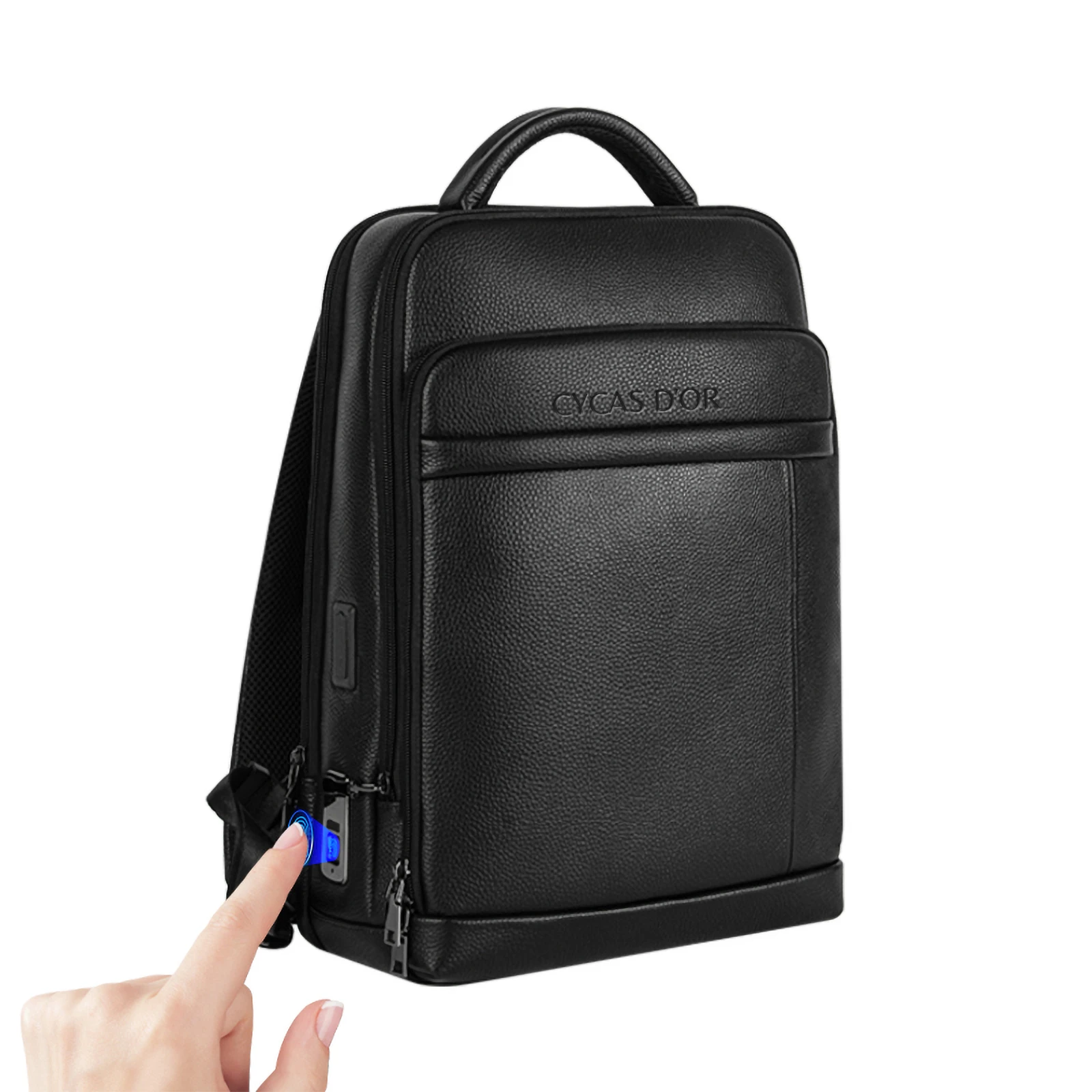 CYRUS FINGERPRINT LEATHER BACKPACK - Image 3
