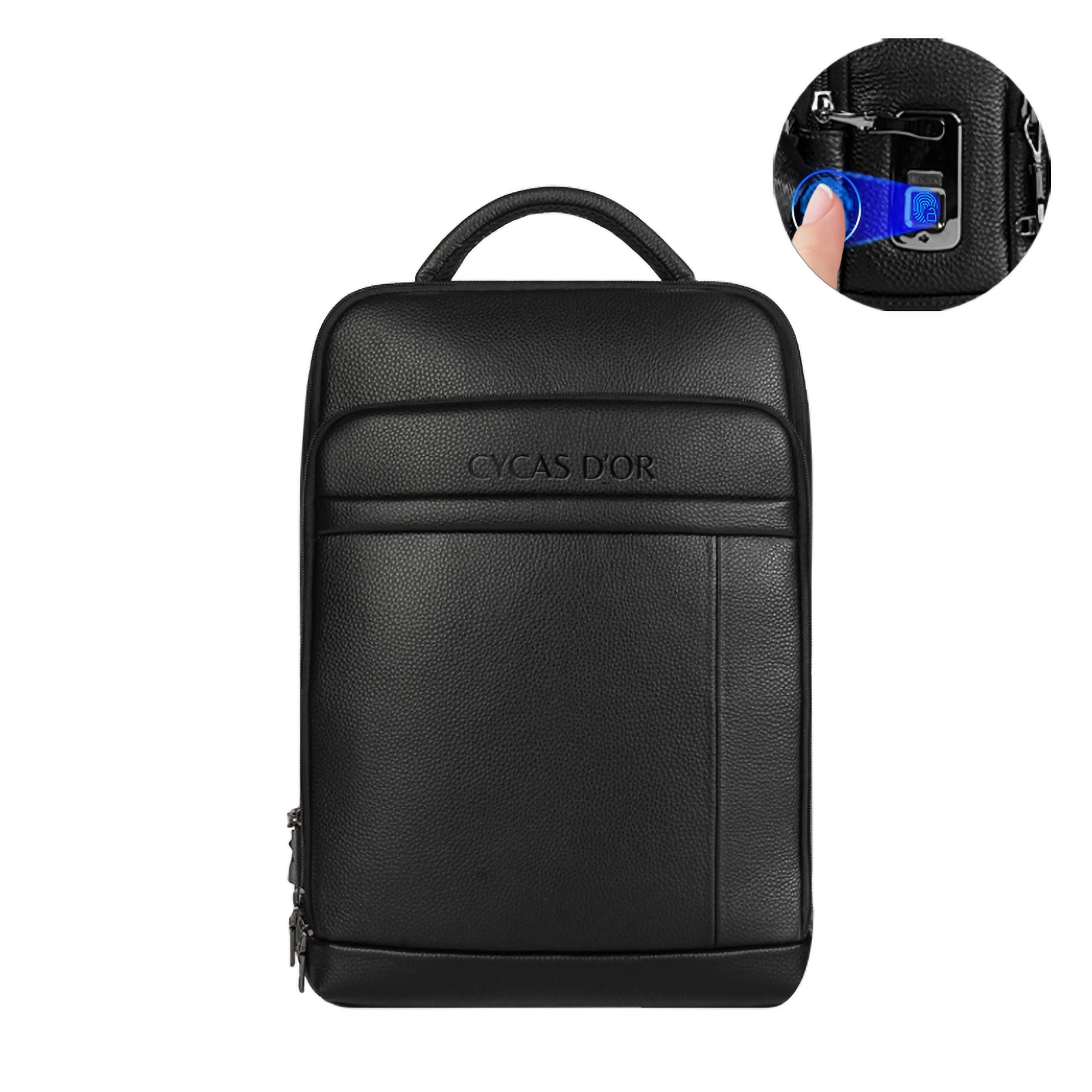 CYRUS FINGERPRINT LEATHER BACKPACK - Image 4