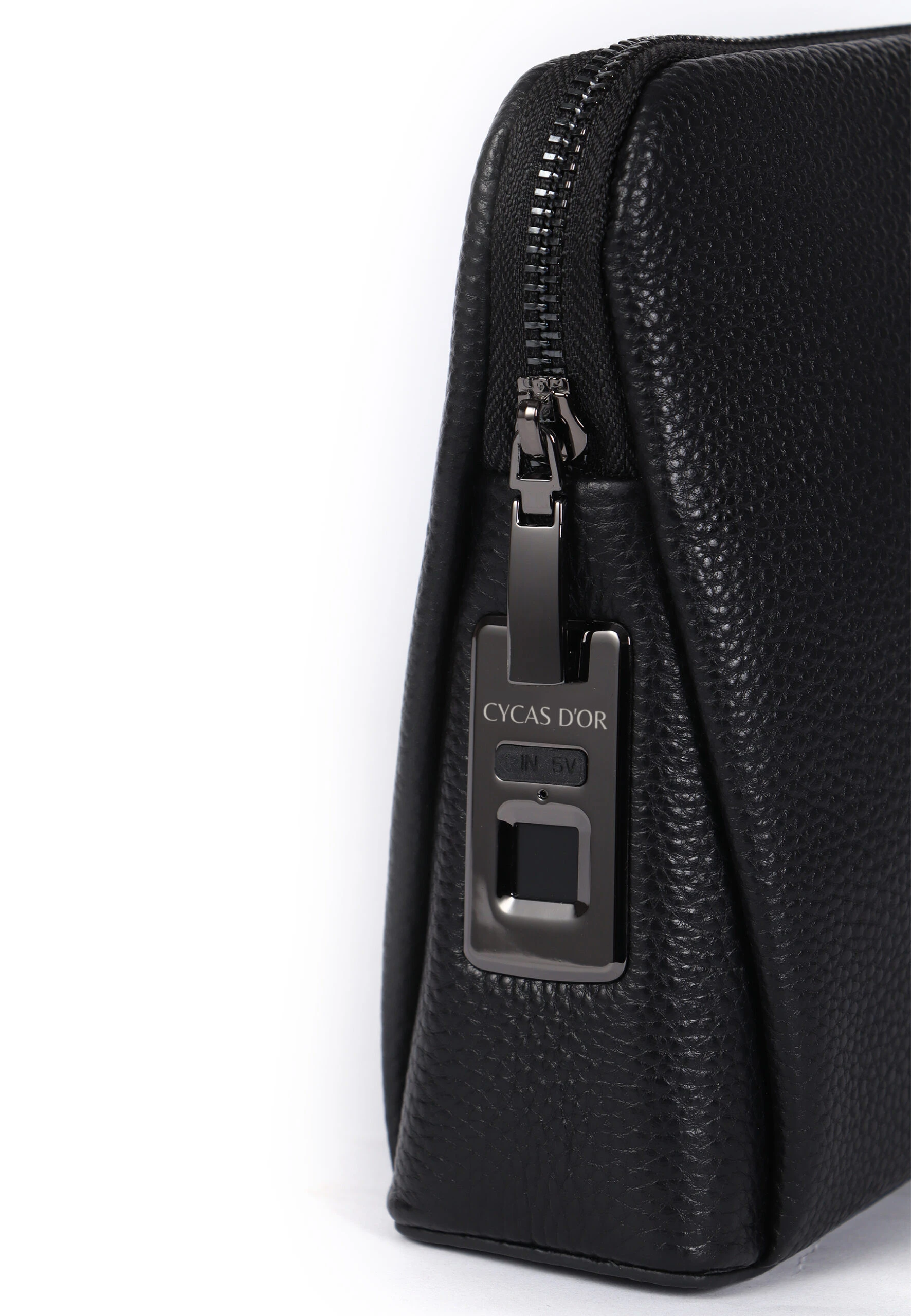 DRACO Fingerprint Leather Handbag Black - Image 2