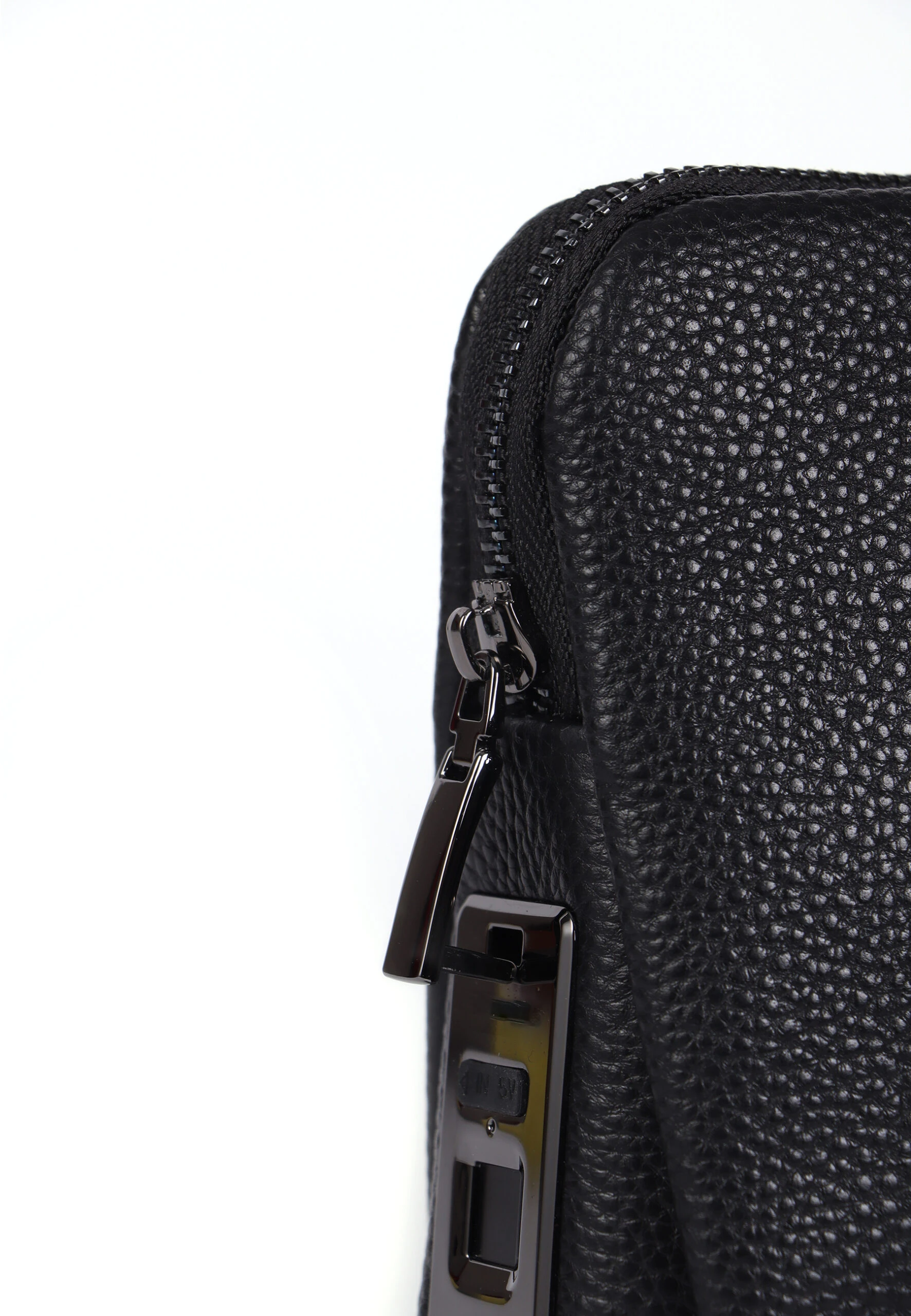 DRACO Fingerprint Leather Handbag Black - Image 4