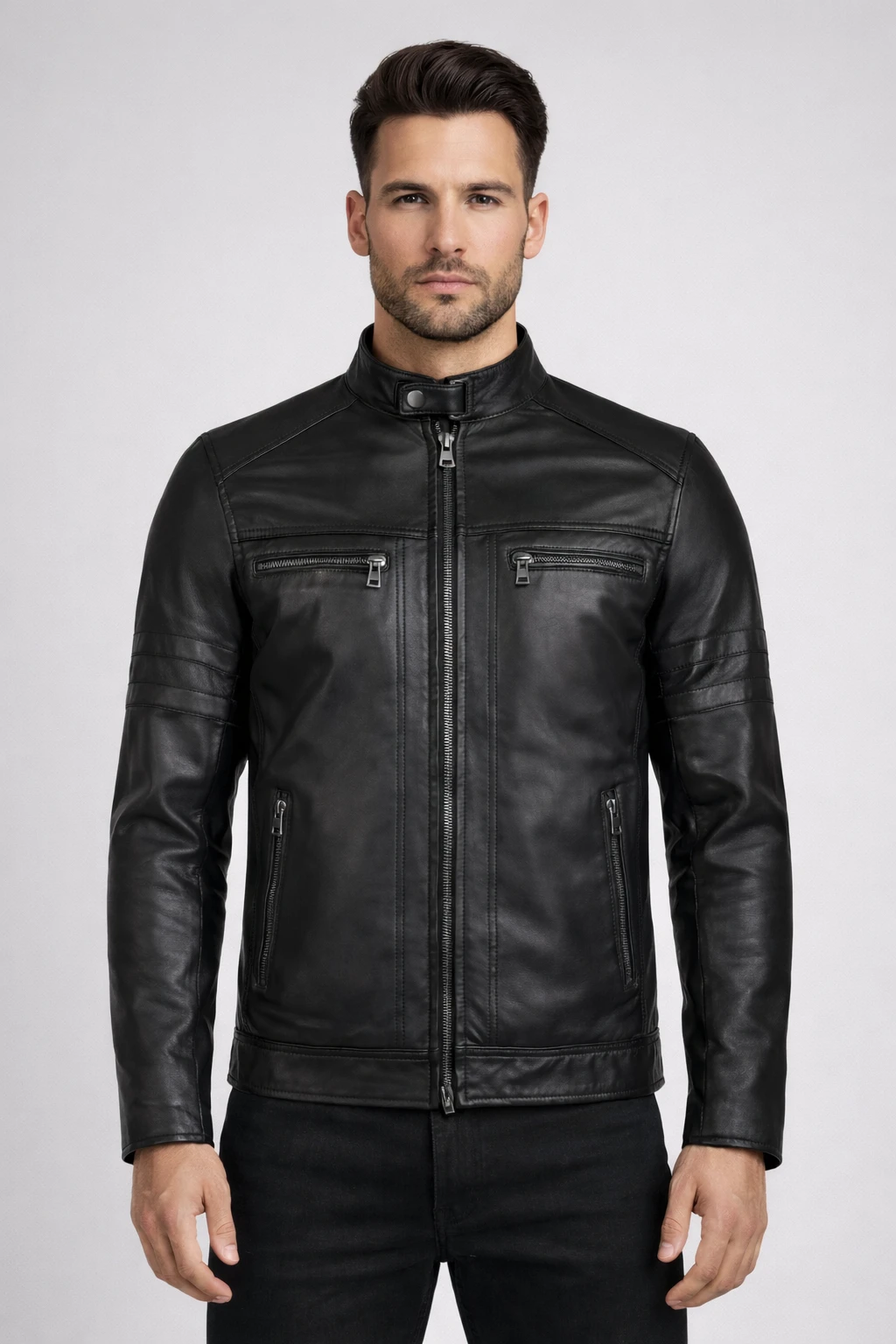 Jones Black Leather Jacket – Timeless Luxury in Premium Lambskin - Image 4