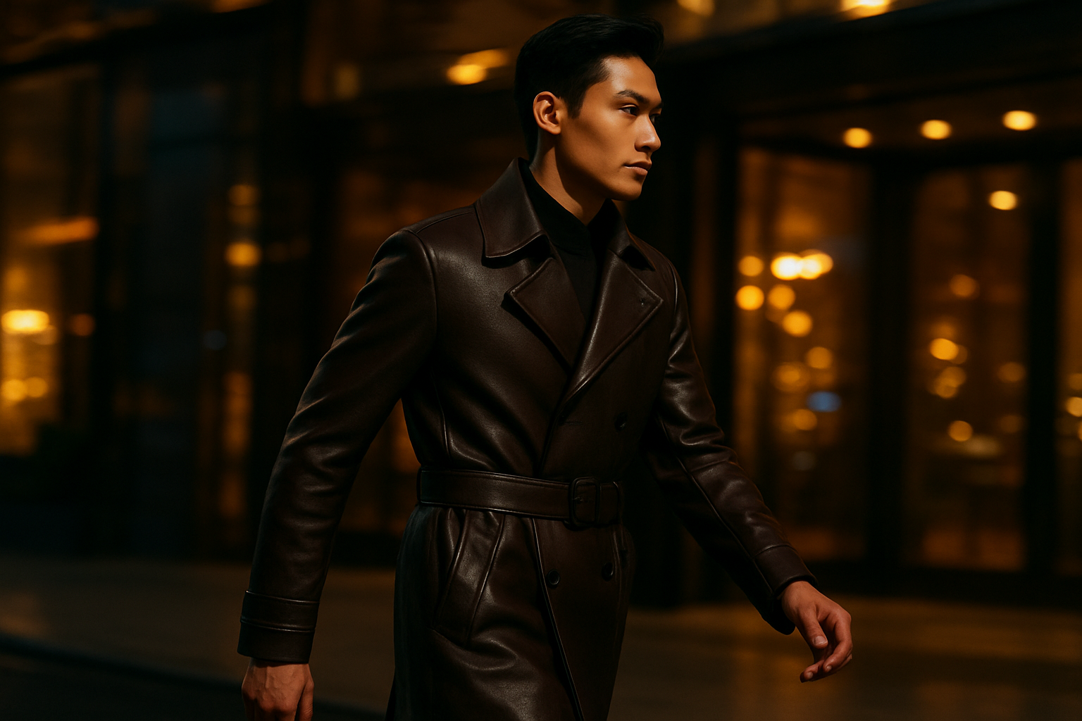 Premium Cycasdor editorial image for Why a Leather Trench Coat is the Unrivaled Staple for Modern Men