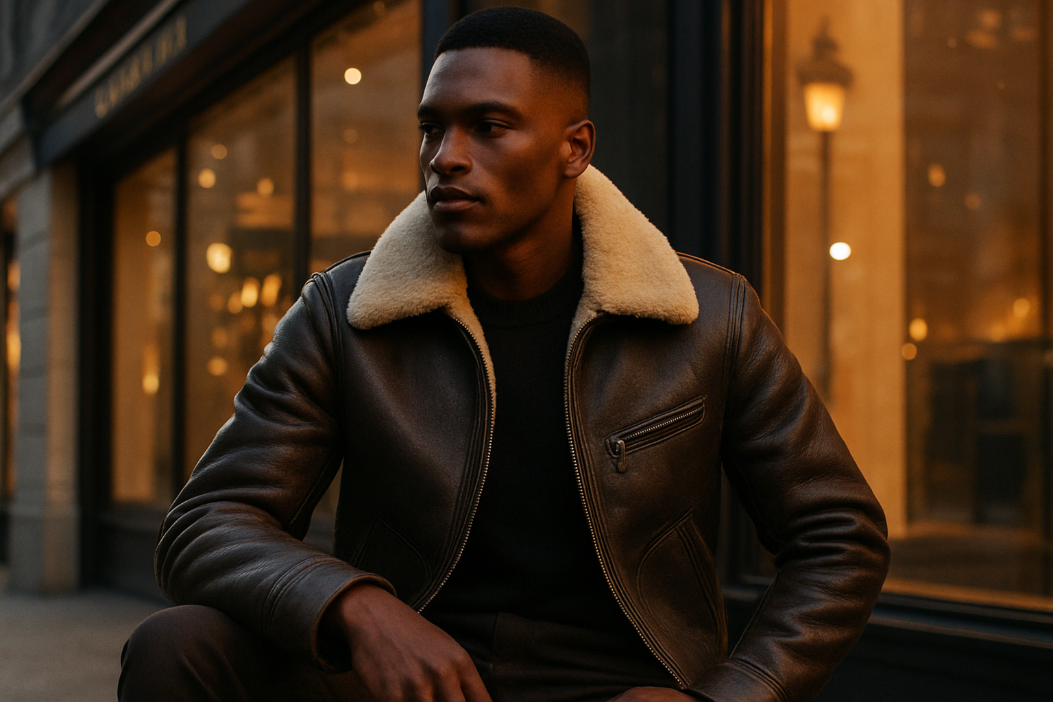 Image éditoriale Premium de Cycasdor pour Pourquoi Chaque Homme Devrait Posséder une Veste en Peau de Mouton Cette Saison