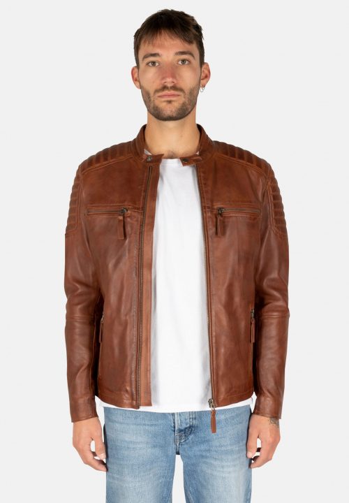 HARRISSON SW BROWN LEATHER JACKET