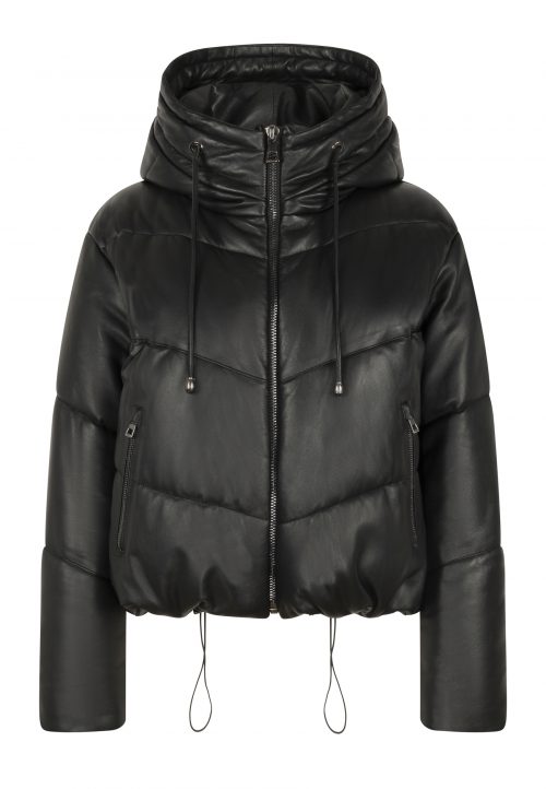 ICY LEATHER PUFFER – WINTER JACKET – black
