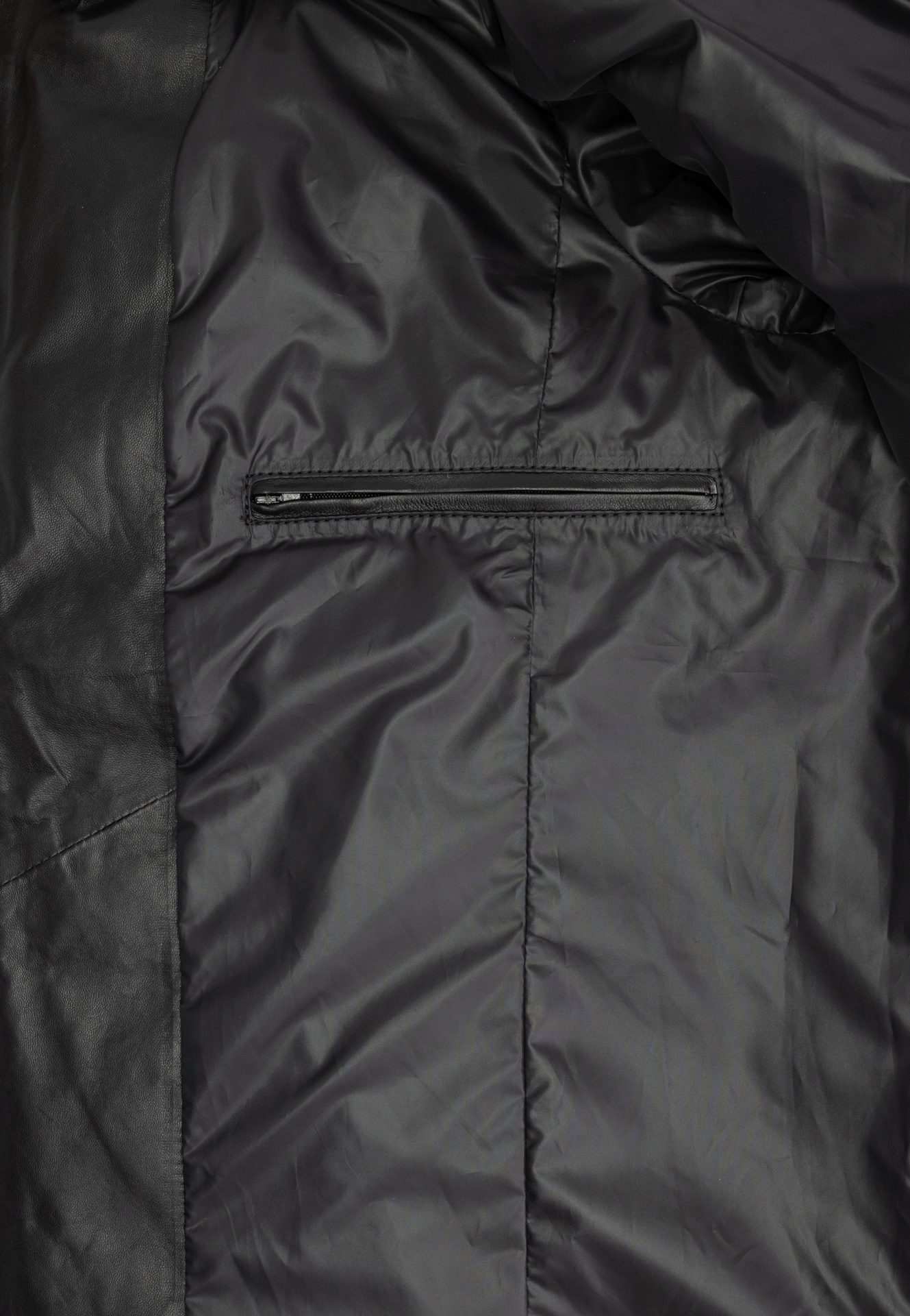 Short leather puffer VENUSIO- black – CYCAS D'OR